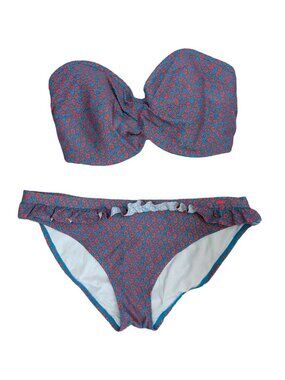 Cleo By Panache Hattie Bikini Set Floral Print Bandeau and Bottoms 34G / L